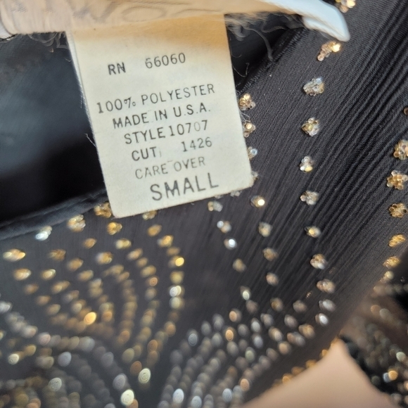 Vintage Rumours sequined see-through black top. Small - Picture 9 of 16